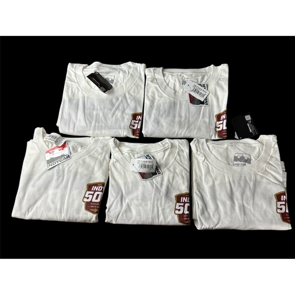 Indycar T-shirts Indy 500 Mens 5 Pack XL White Racing Short Sleeves